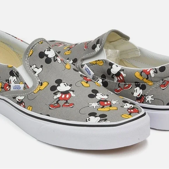 Vans x Disney Mickey Mouse Frost Grey Classic Slip-On Shoes Vans Disney Classic Slip-On Mickey Mouse Shoe Frost Gray  main image 3
